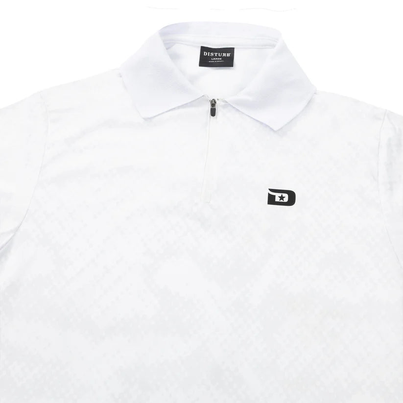 Disturb Viper Zip Polo in White