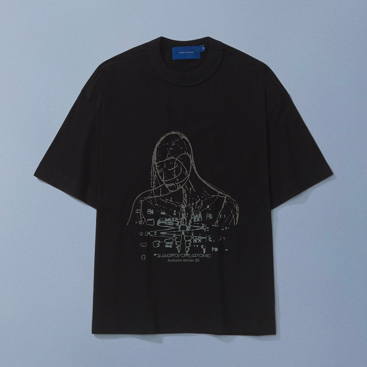 CAMISETA QC PARTÍCULAS BOXY PRETO