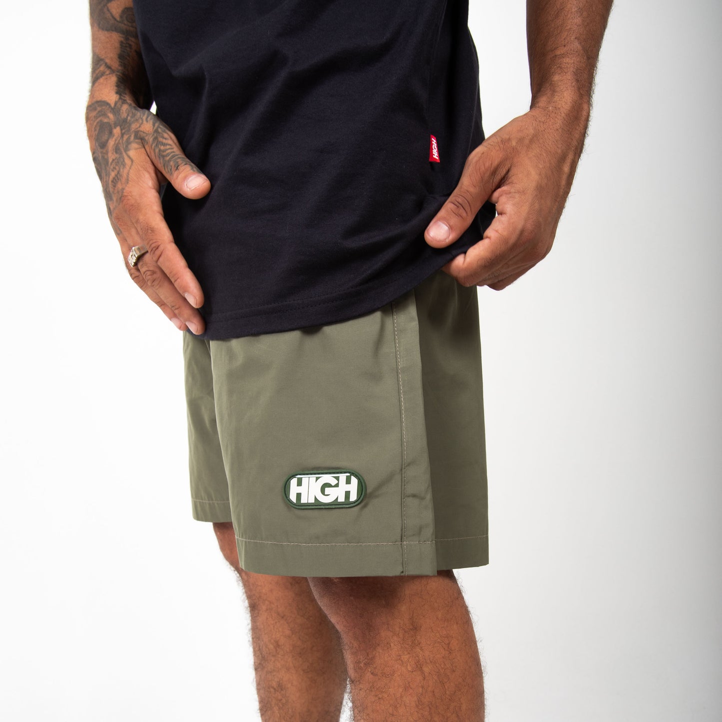 High Company Swim Shorts Logo Green