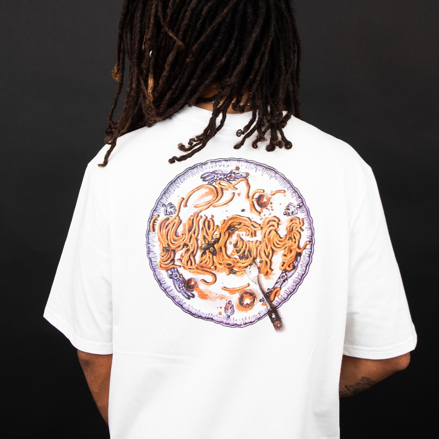 High Company Tee Spaghetti White