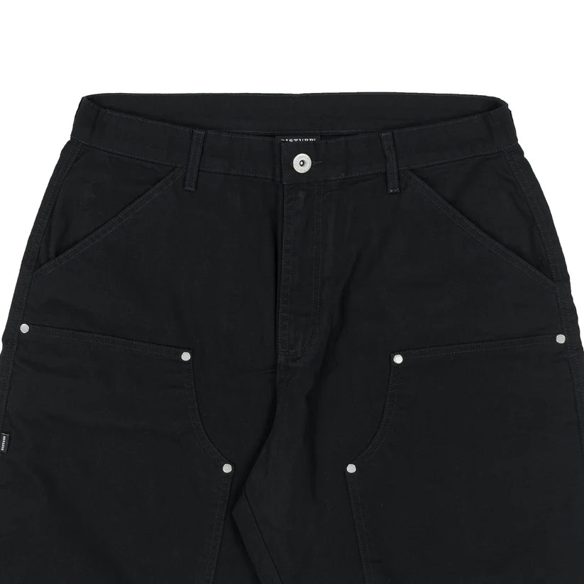 Disturb Rivet Twill Shorts in Black