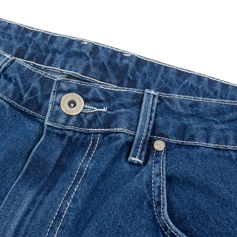 Disturb Faded Denim Pants in Blue