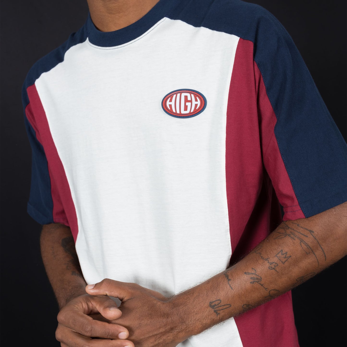 High Company Raglan Tee Tricolore White/Blue