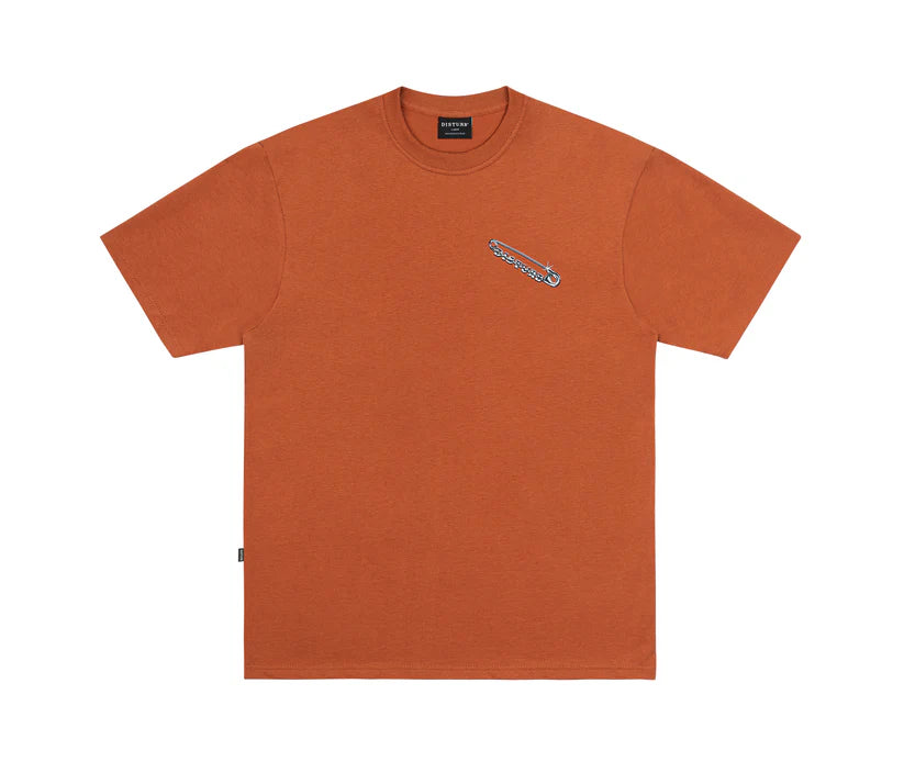 Disturb Safety Pin T-Shirt in Orange