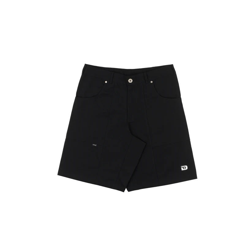 Disturb Wide Twill Shorts in Black