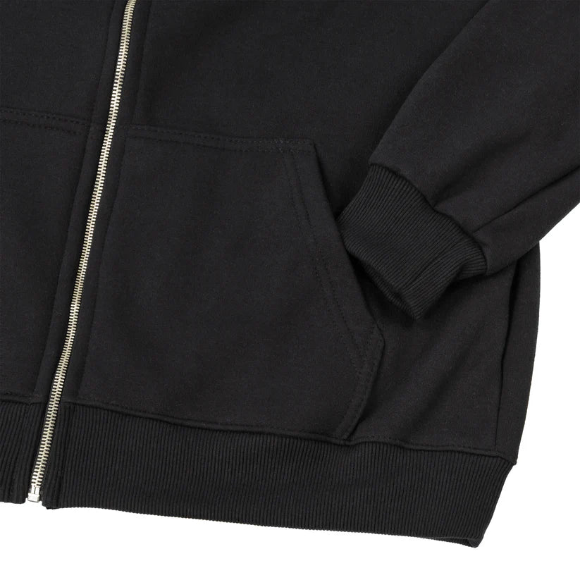 Disturb Tonal Zip Through Hoodie in Black
