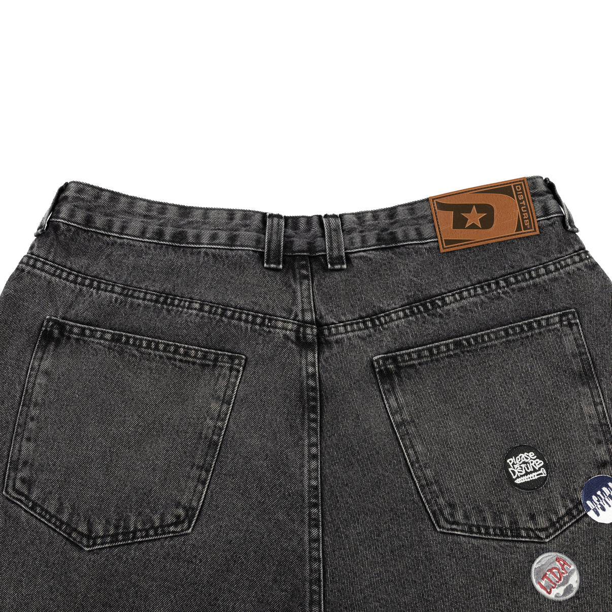 Disturb Shorts Jeans Pins Preto