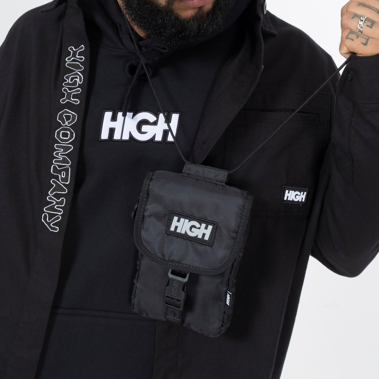 High Company Wallet Bag Reflective Black