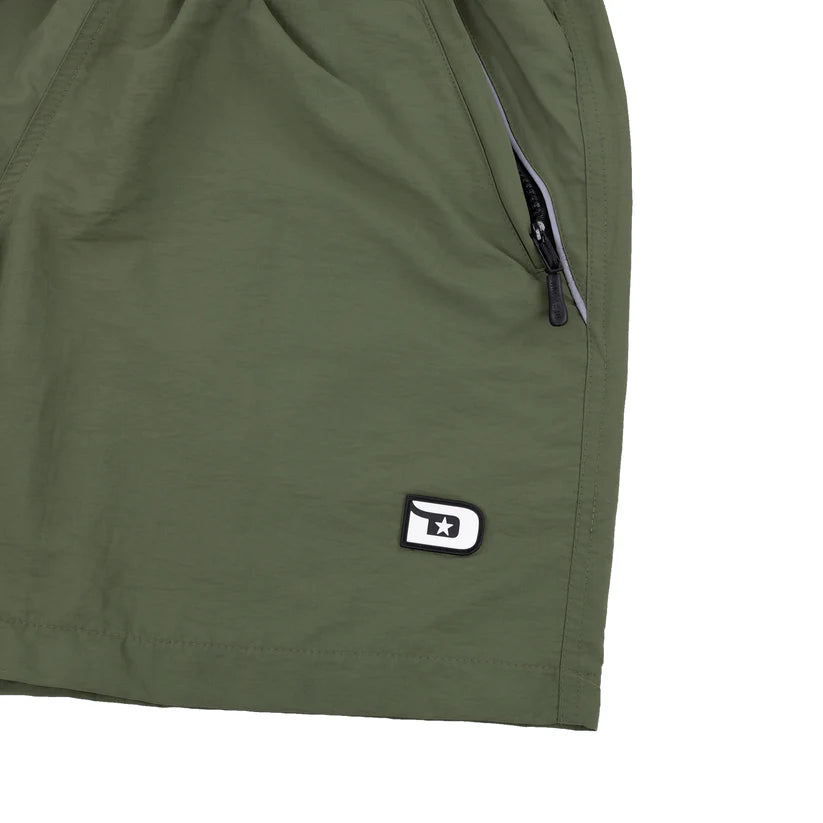 Disturb Runner Nylon Shorts in Green