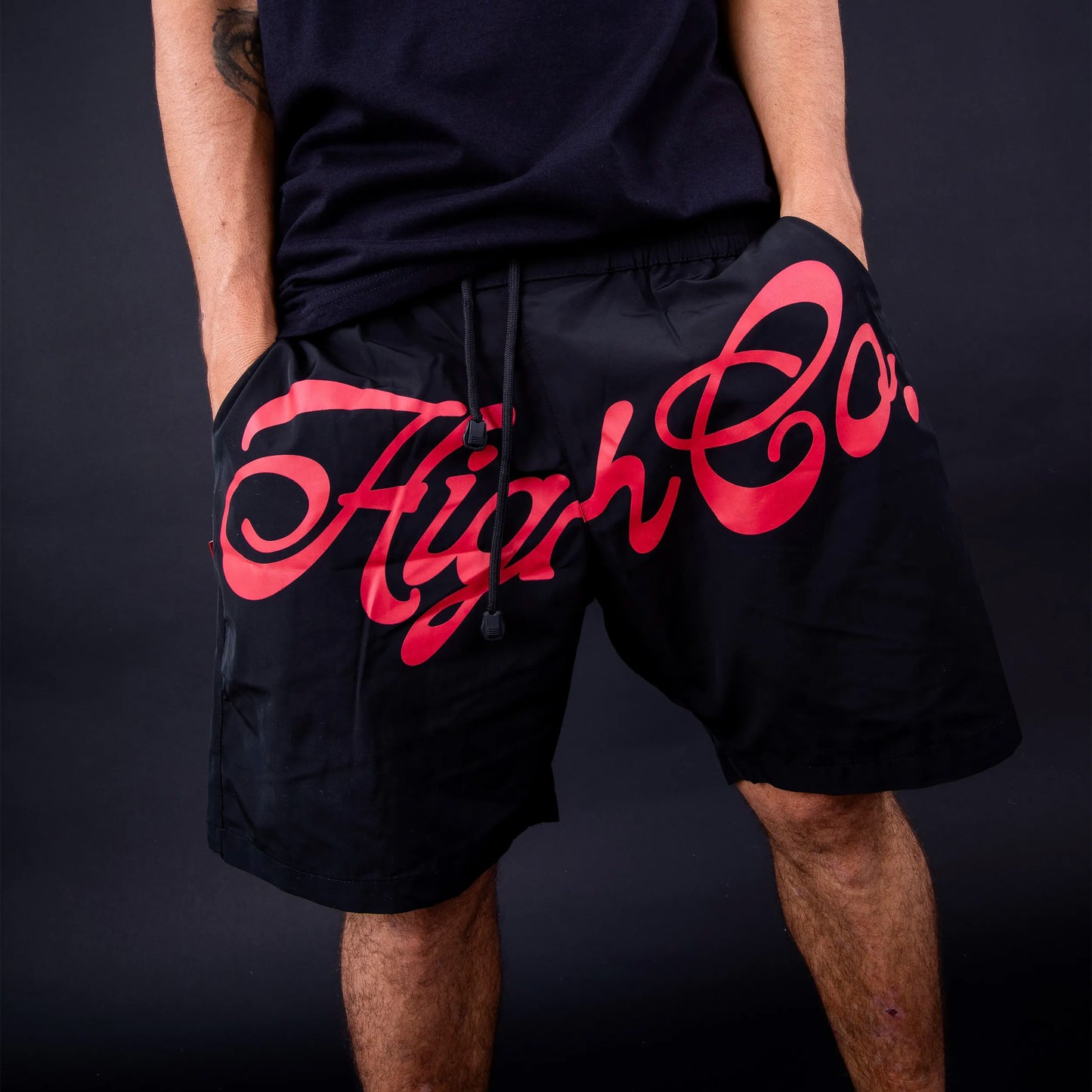 High Company Shorts Script Black