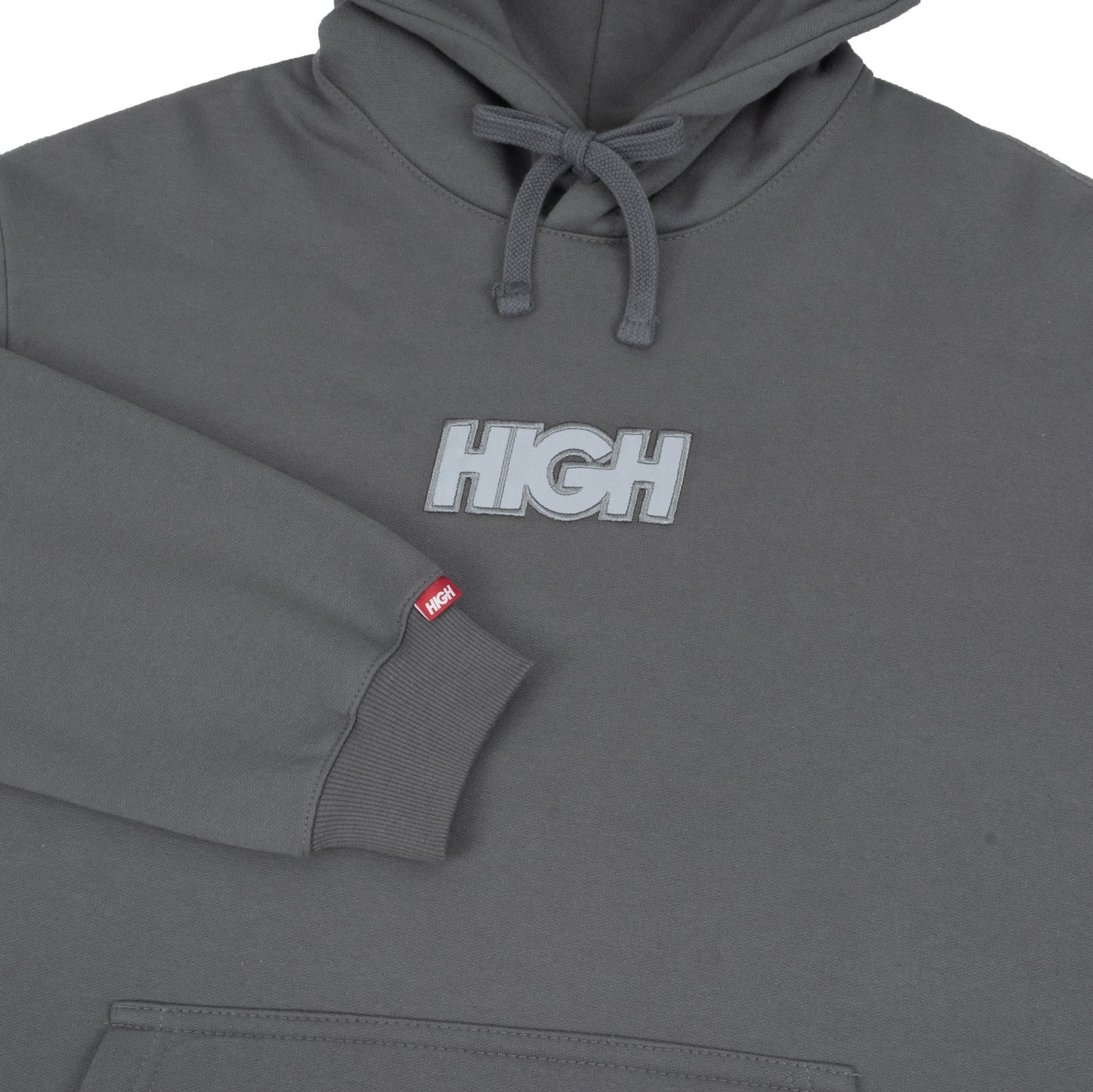 High Company Reflective Hoodie Logo Dark Grey