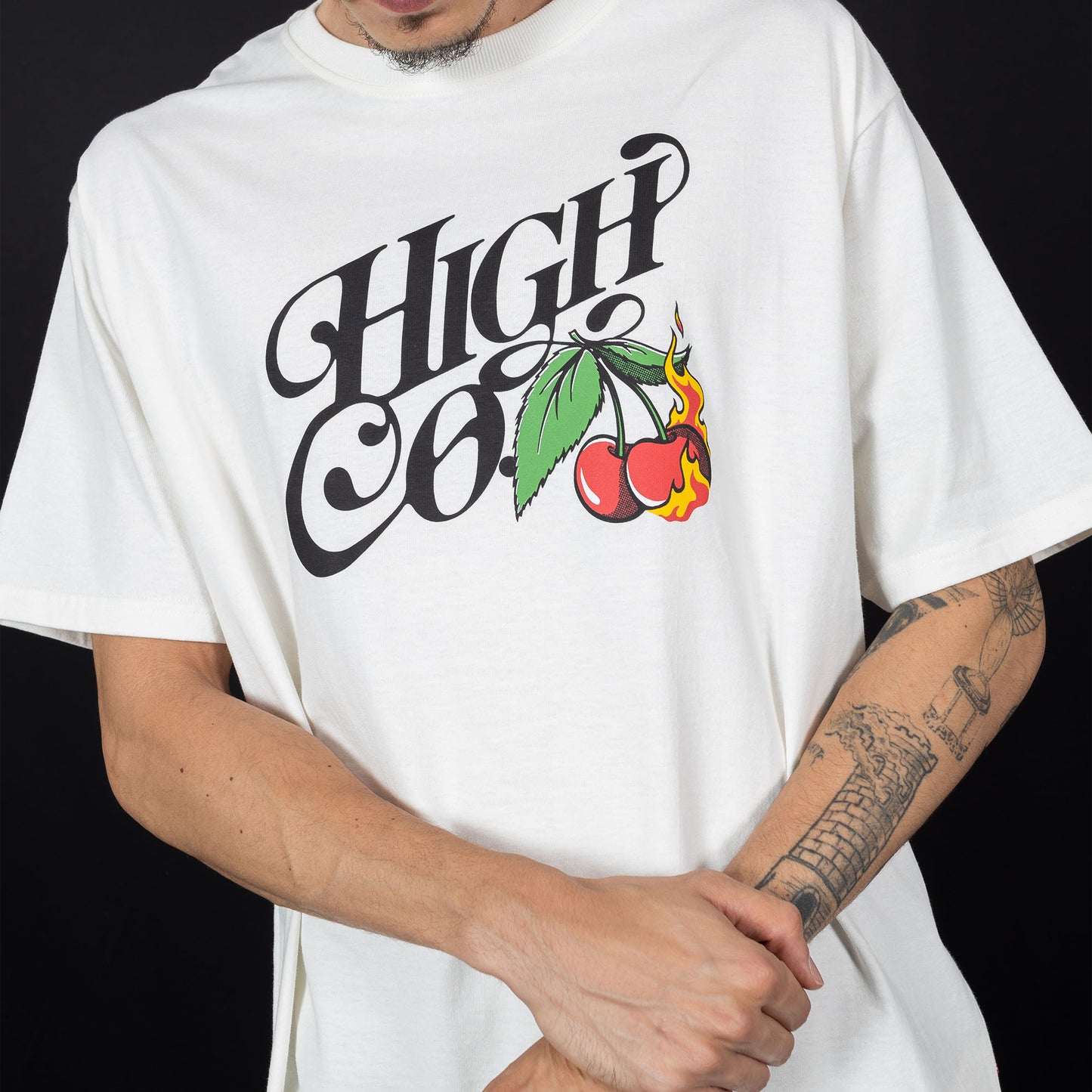 High Company Tee Cherry White