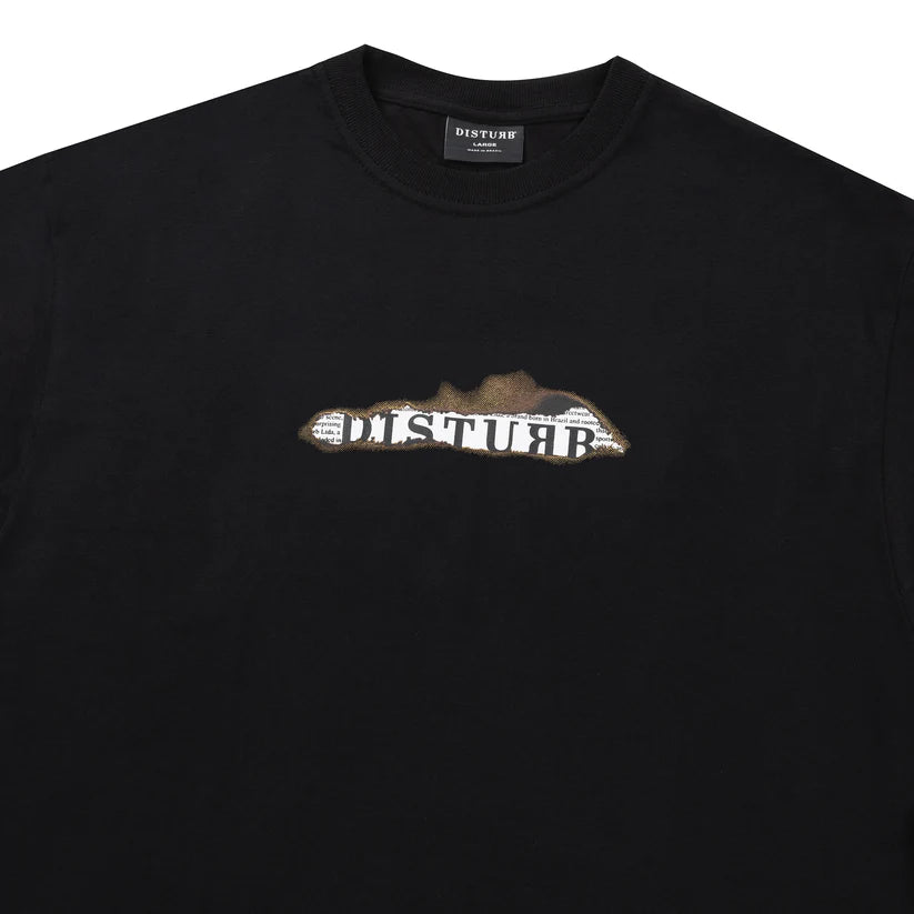 Disturb Logo News T-Shirt in Black