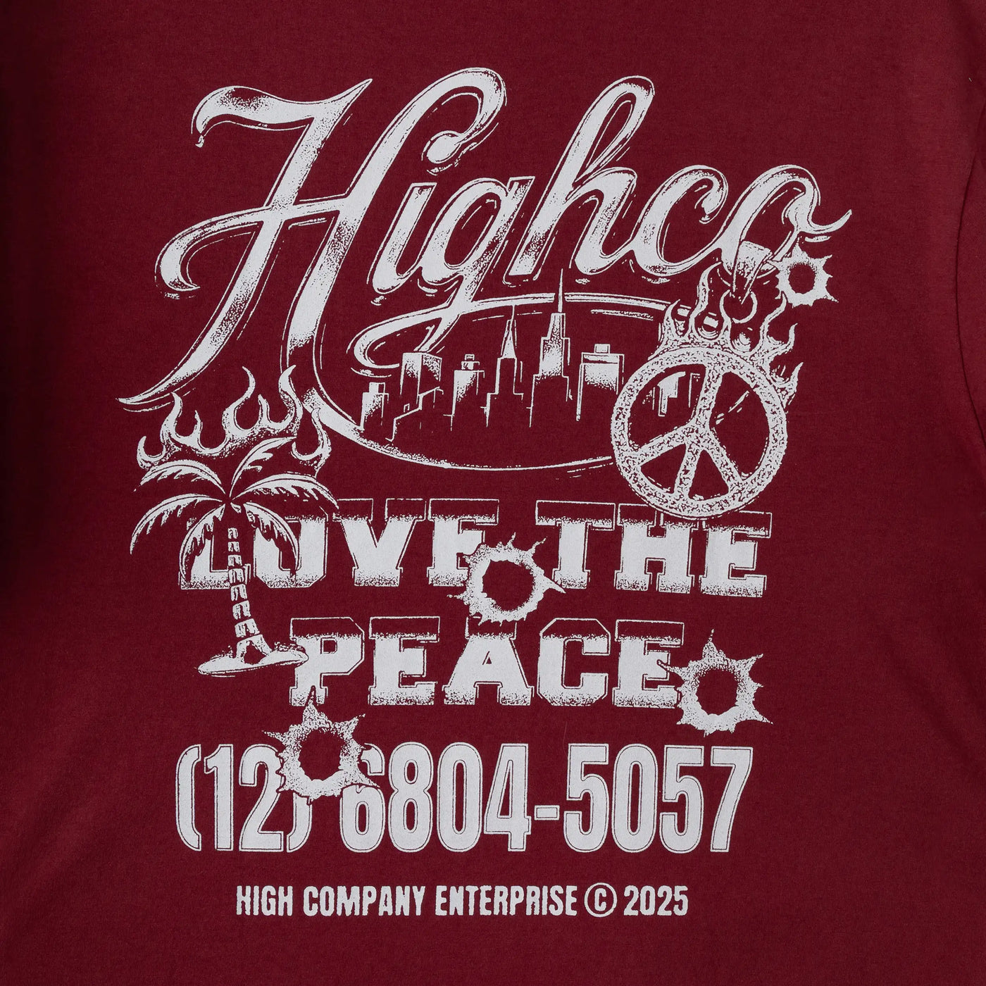 High Company Tee Love the Peace Red