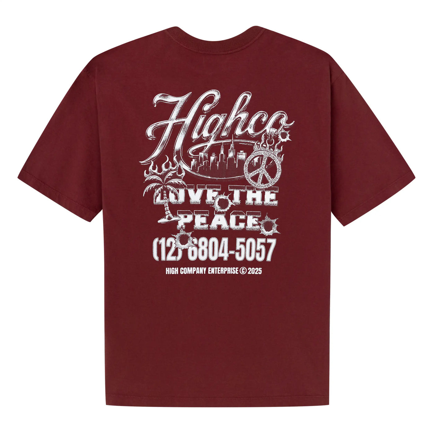 High Company Tee Love the Peace Red
