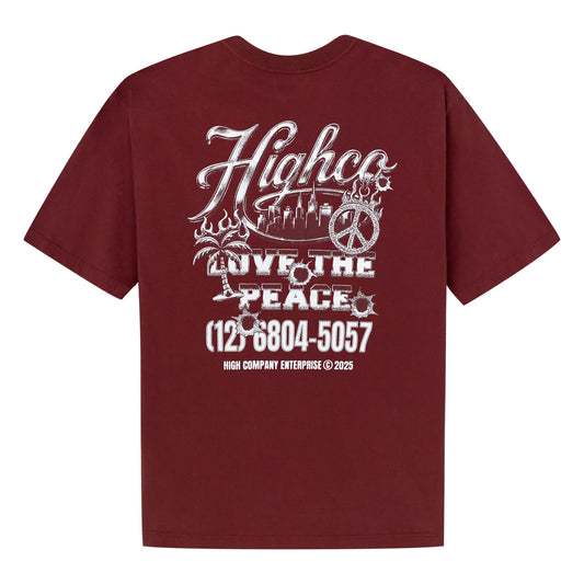 High Company Tee Love the Peace Red