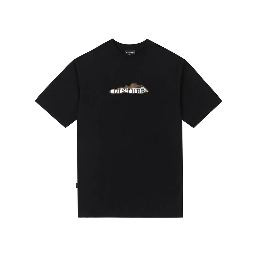 Disturb Logo News T-Shirt in Black