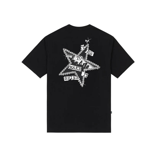 Disturb Shiny T-Shirt in Black