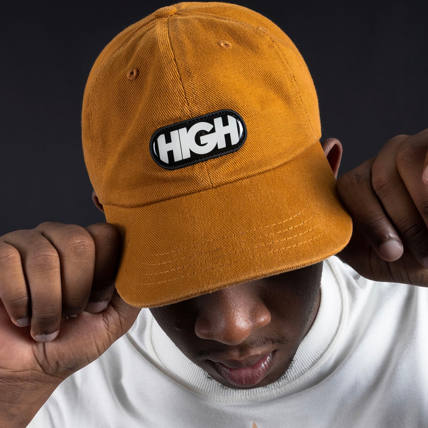 High Company Bleached 6 Panel Mustard