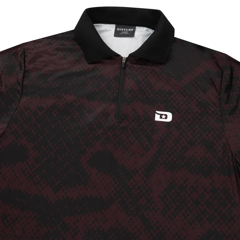Disturb Viper Zip Polo in Black