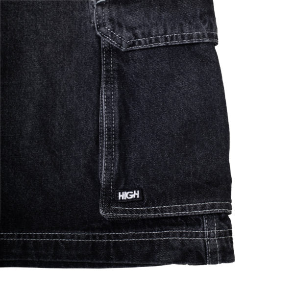 High Company Faded Denim Shorts Black