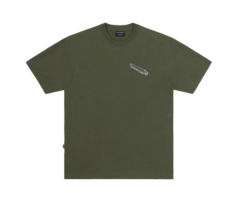 Disturb Safety Pin T-Shirt in Dark Green