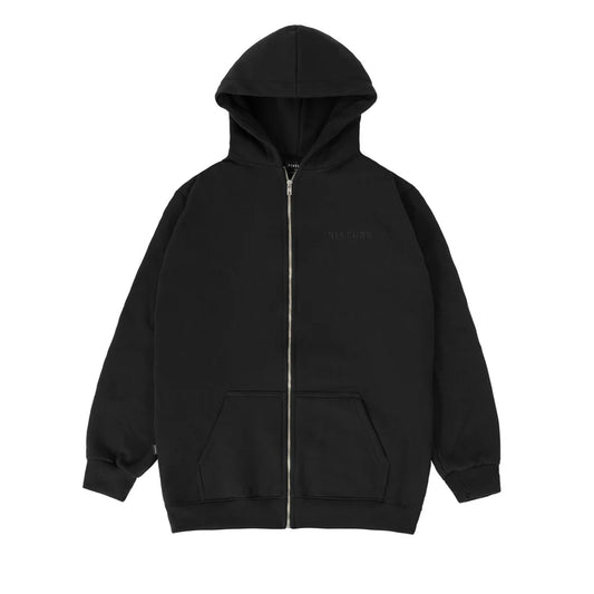 Disturb Tonal Zip Through Hoodie in Black