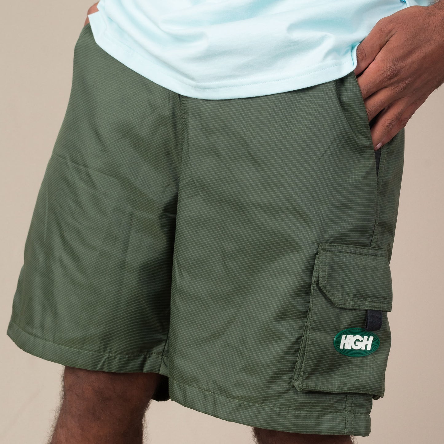 High Company Oval Cargo Ripstop Shorts Swamp Green