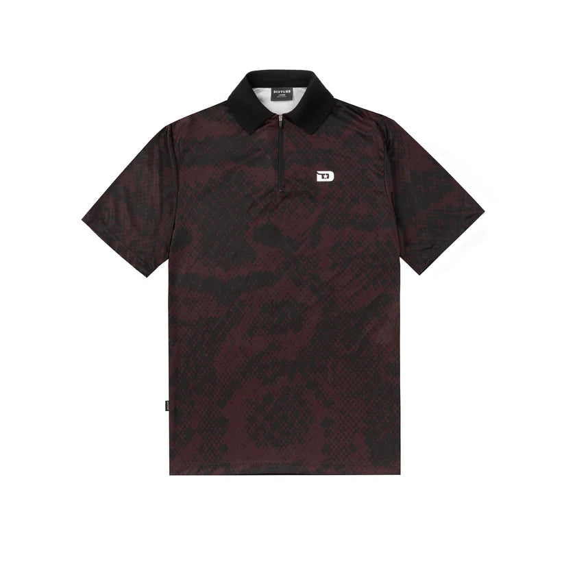 Disturb Viper Zip Polo in Black