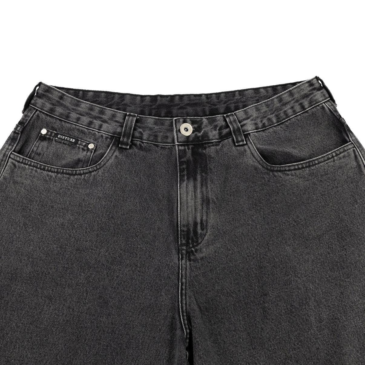 Disturb Shorts Jeans Pins Preto