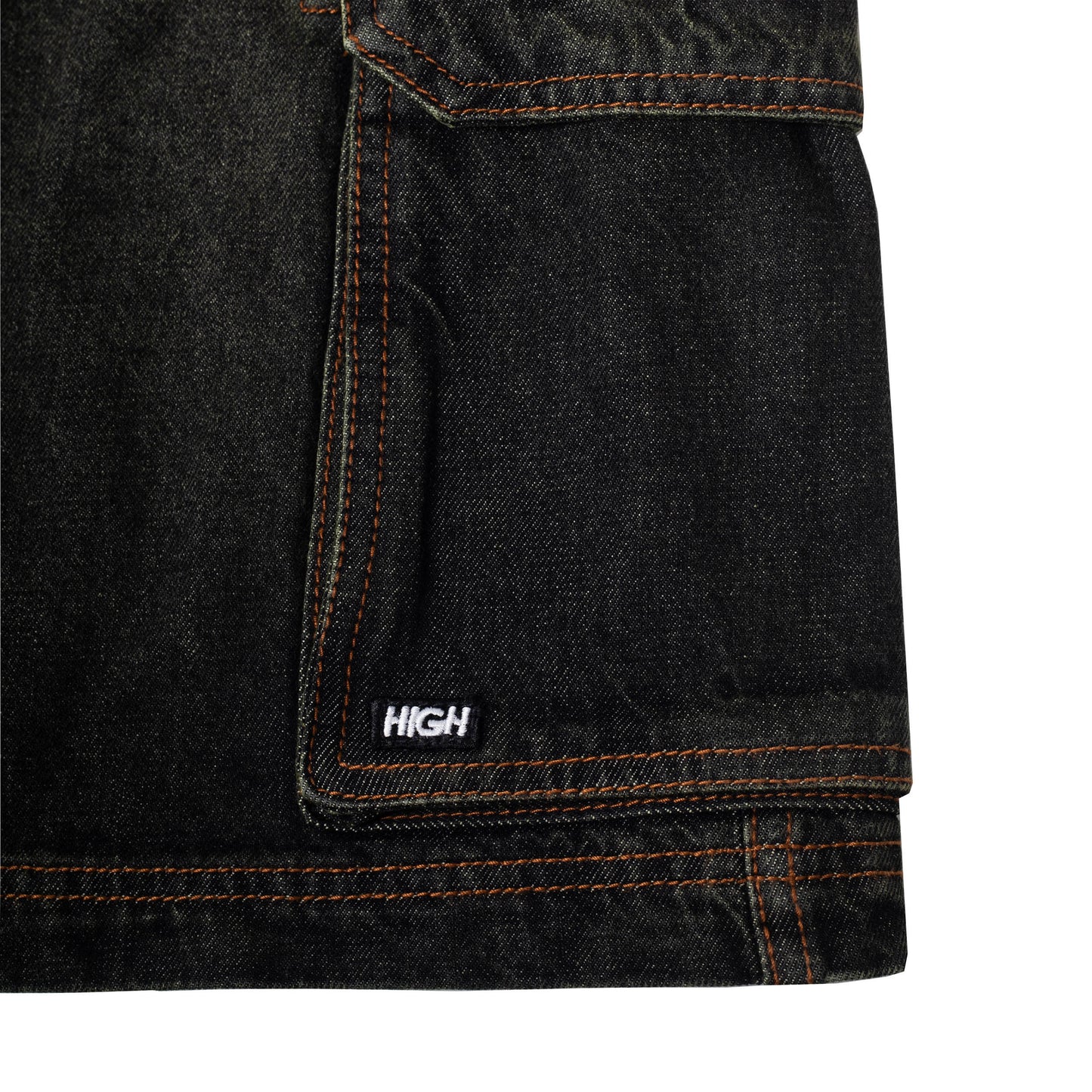 High Company Faded Denim Shorts Swamp