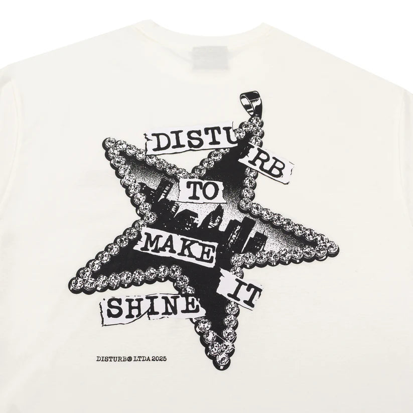 Disturb Shiny T-Shirt in Off-white
