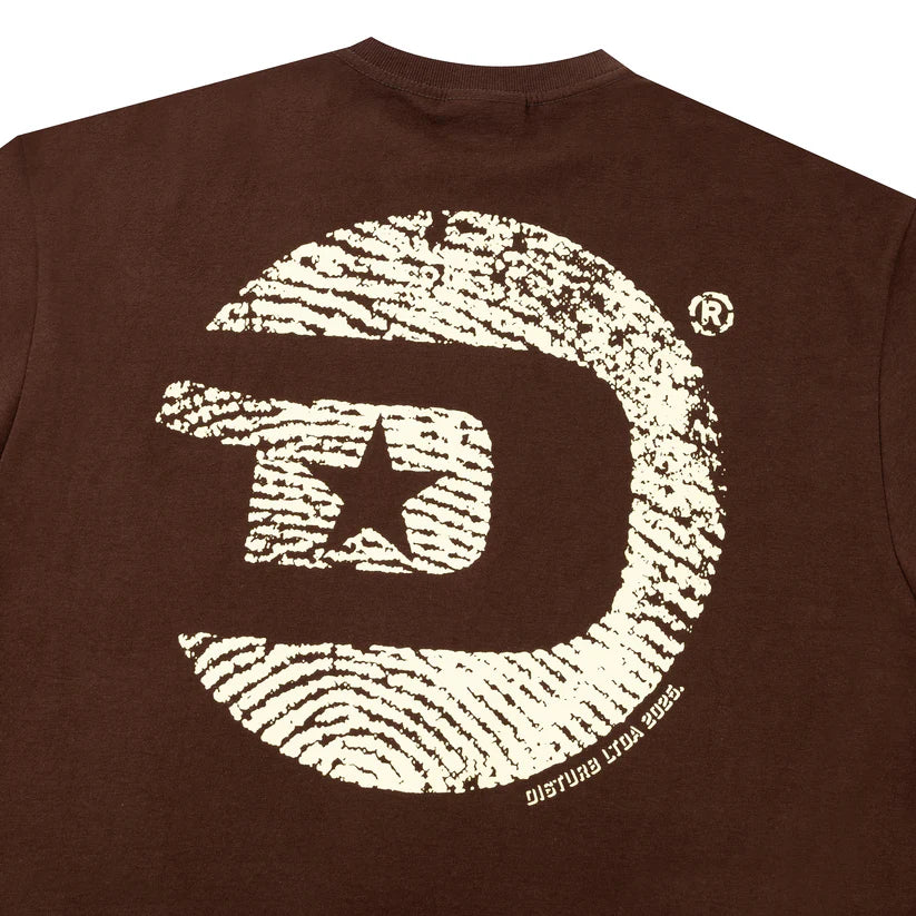 Disturb Fingerprint T-Shirt in Brown