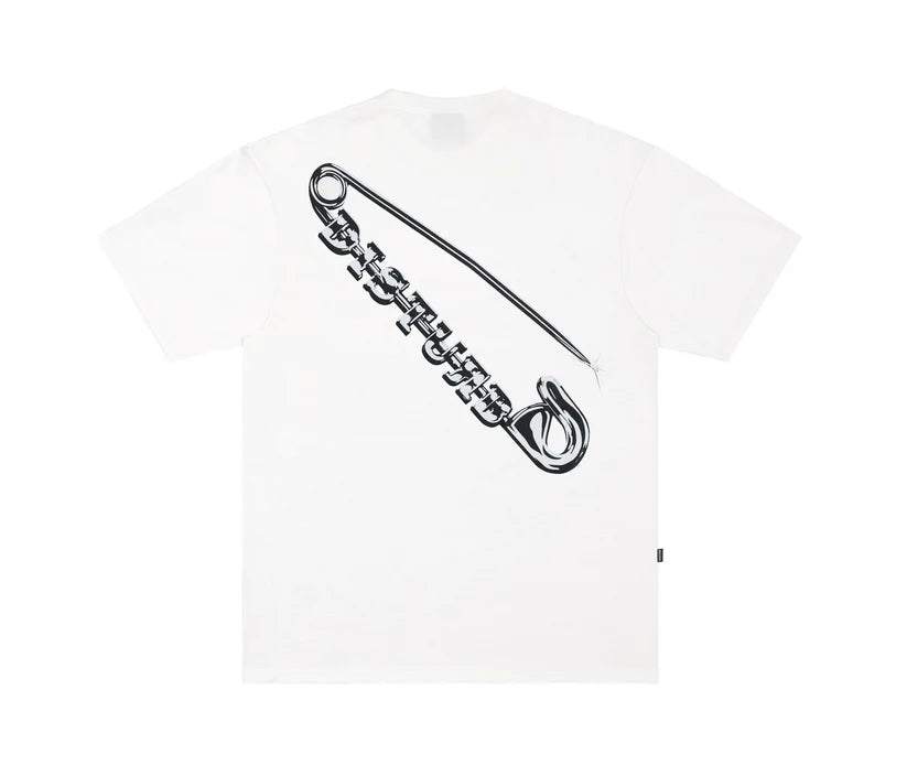 Disturb Safety Pin T-Shirt in Off-White