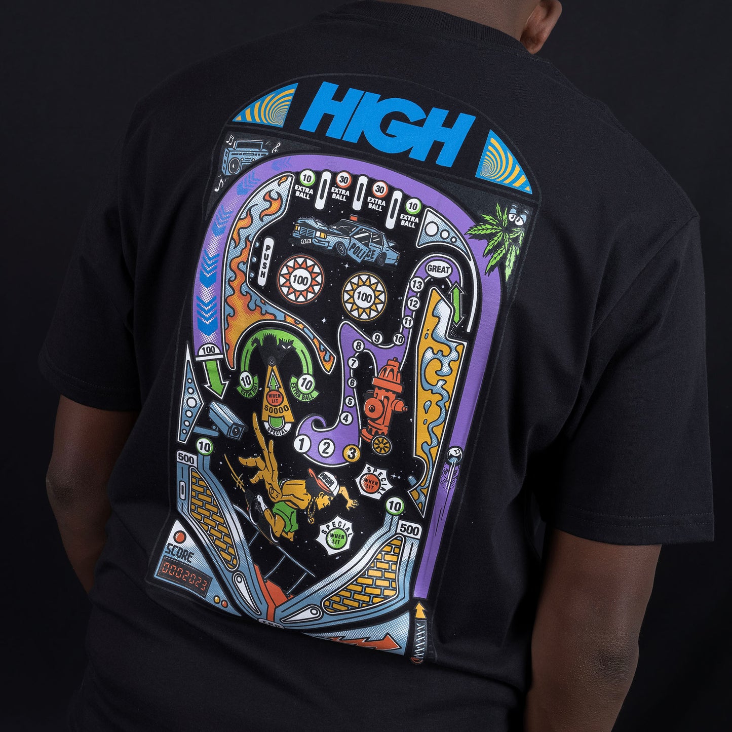 High Company Tee Pinball Black