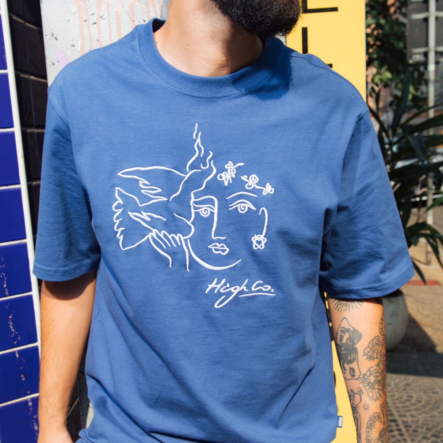 High Company Tee Picasso Blue