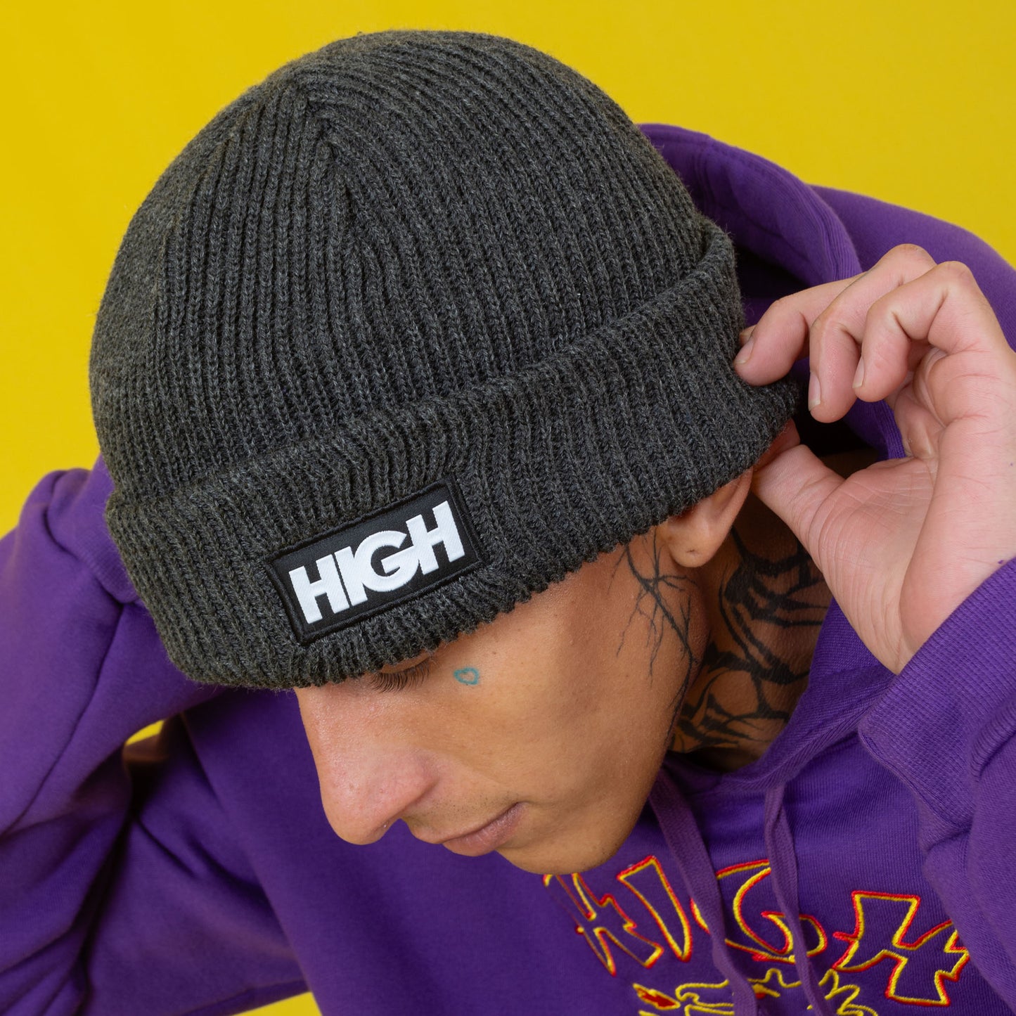 High Company Knitted Beanie Black