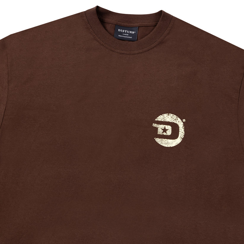 Disturb Fingerprint T-Shirt in Brown