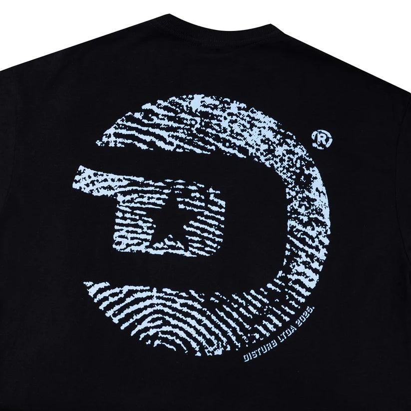Disturb Fingerprint T-Shirt in Black