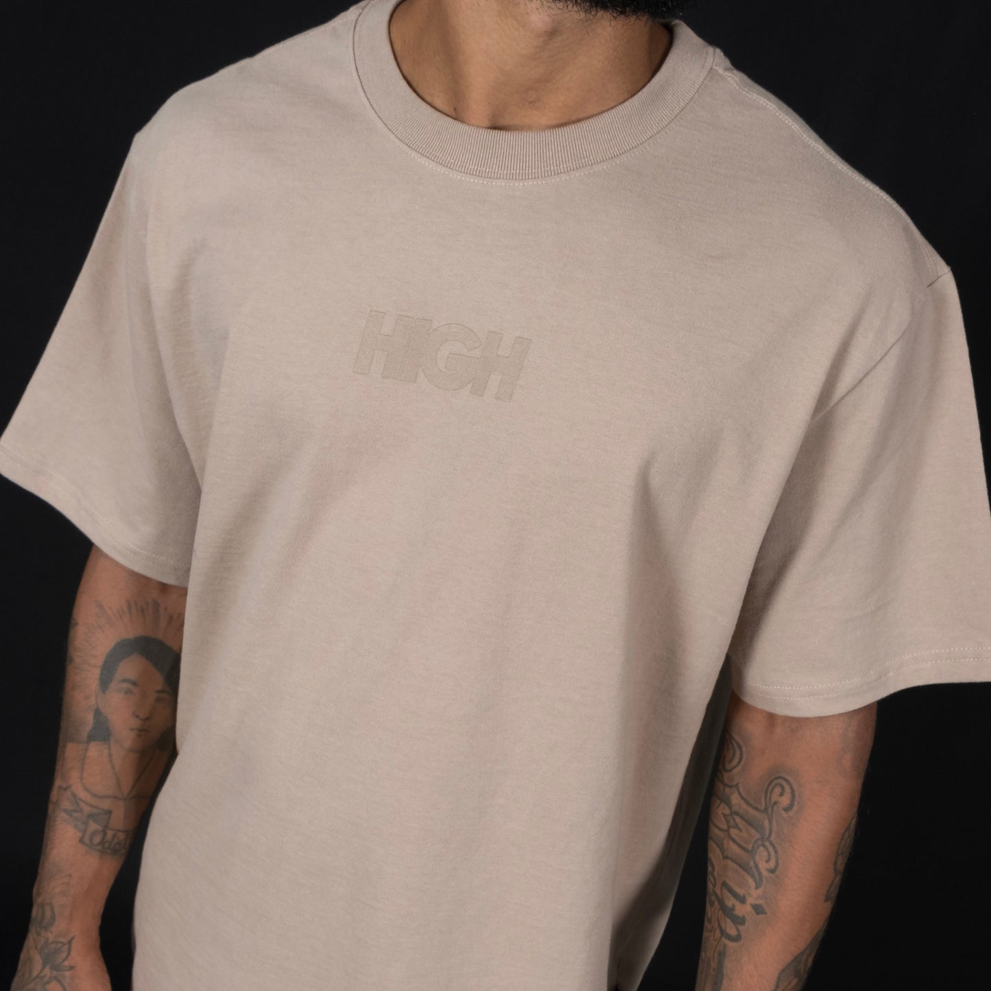 High Company Tee Tonal Logo Beige