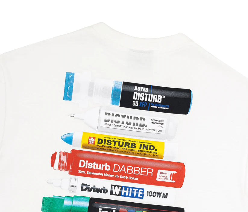 Disturb Essential Markers T-Shirt in Off-White