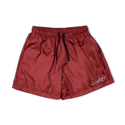 Shorts SufGang Arabic Script Burgundy