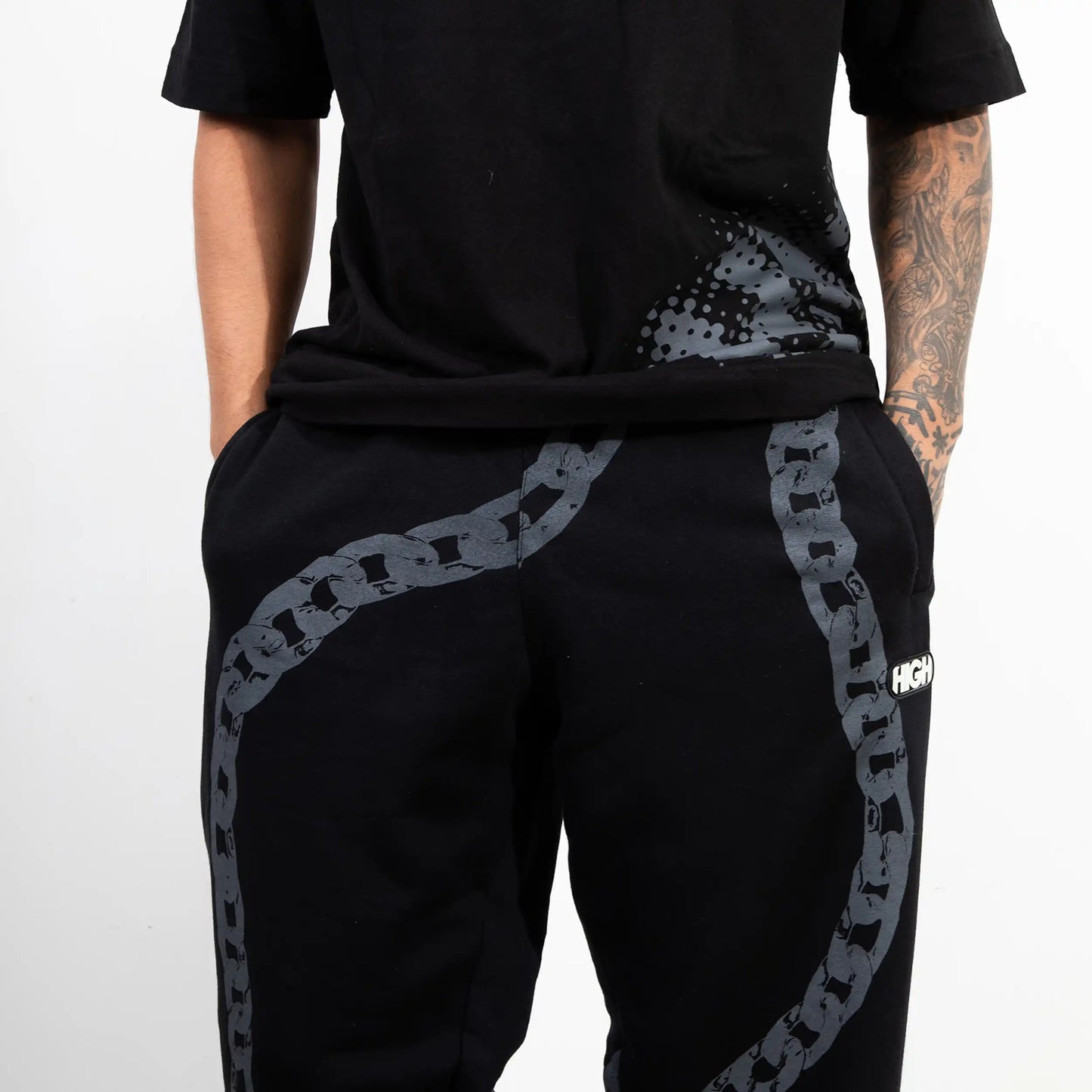 High Company SweatPants Chain Black