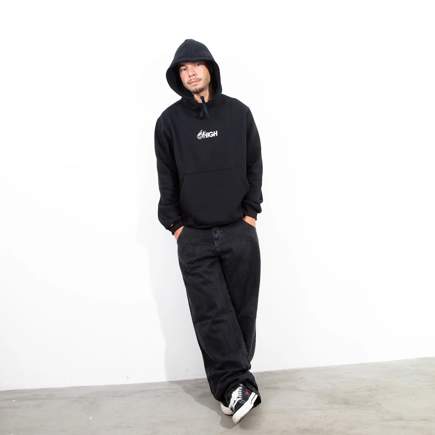 High Company Hoodie Freddy Flames Black