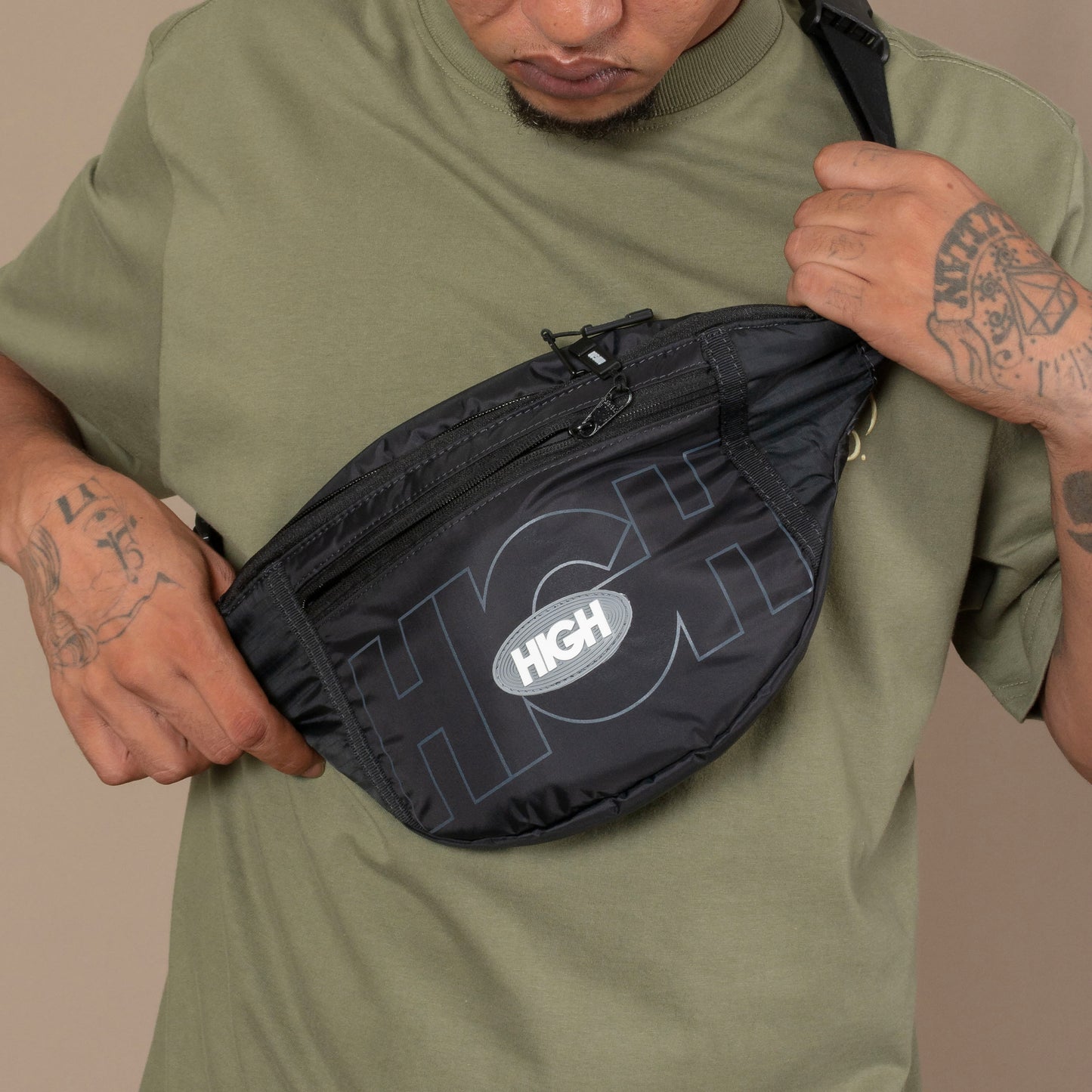 High Company Waist Bag Wide Black