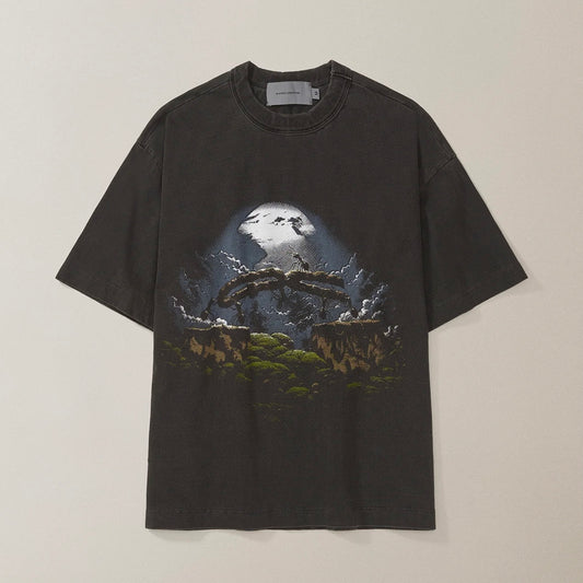 CAMISETA QC FORMIGAS BOXY STONED PRETO