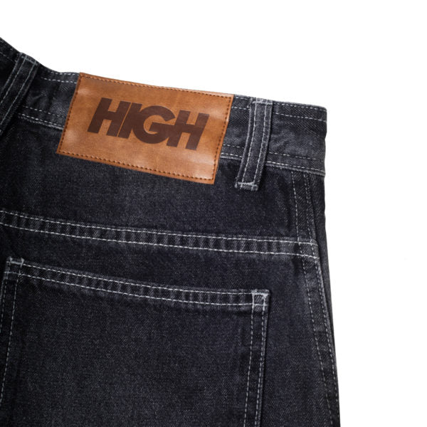 High Company Faded Denim Shorts Black