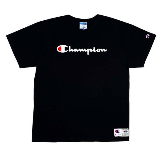 Champion Tee Script Patch Logo Preta